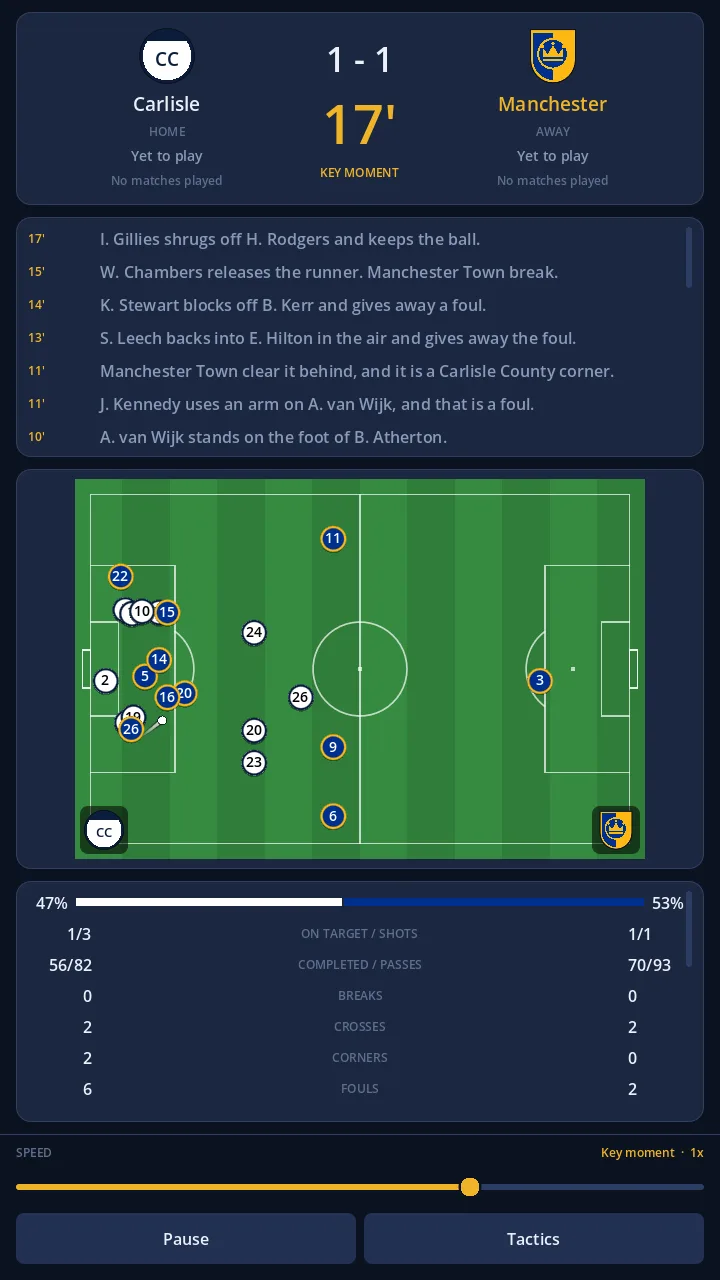 A key moment slowed to real time in the penalty area